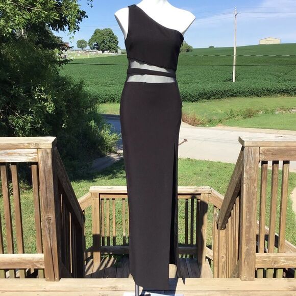 Likely Nolita One Shoulder Long Evening Gown Black Maxi Gown New With Tag Size 8 - Picture 3 of 14